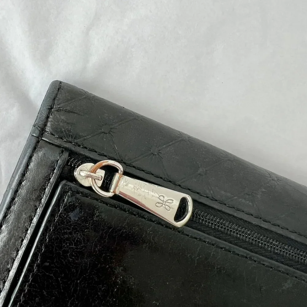 Hobo International Black Smooth Embossed Quilted Leather Trifold Wallet - Picture 6 of 12